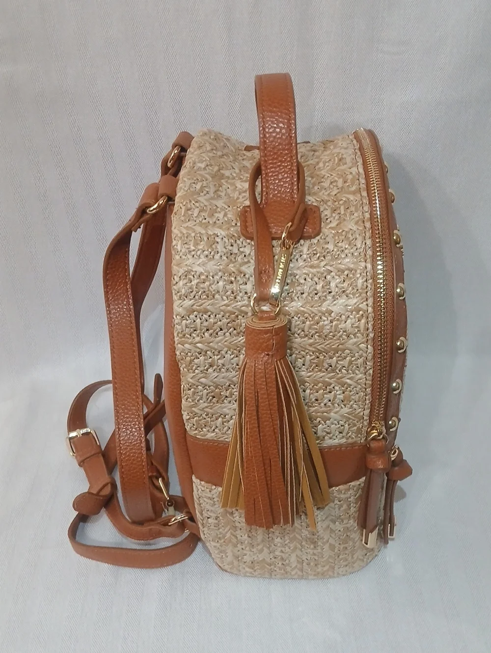 Steve Madden Woven Straw Mini Backpack NWOT